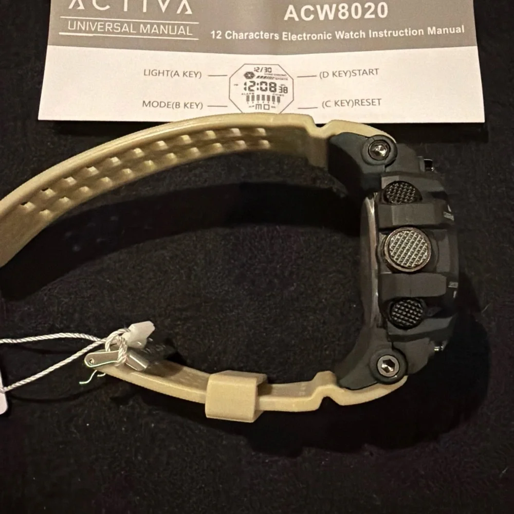 Activa Digital Sports Watch Mens Camo Strap Chronograph Alarm 30M WR New w/Tags